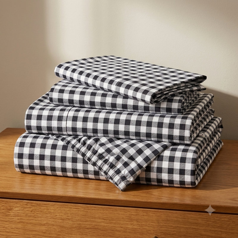 Ensemble de draps 100% sergé Hepburn, Ensemble de draps pour très grand lit + drap-hous