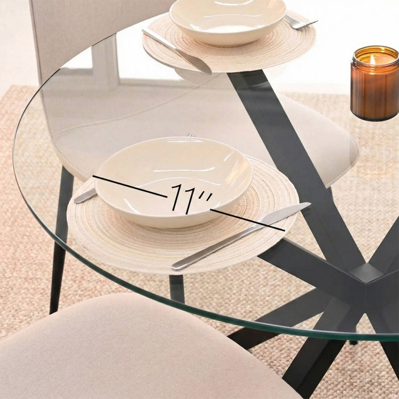 Table de salle à manger Jablon, Noir