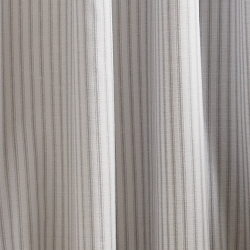 Martha Stewart Ticking Stripe Indigo Tier & Valance Set, Gray