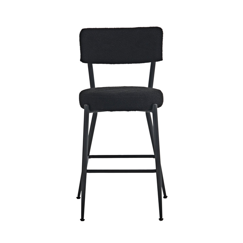 Tabouret de comptoir 24,8 po, Noir, Noir
