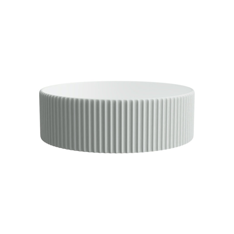 Glossy White Ceramic Round Vessel Bathroom Sink