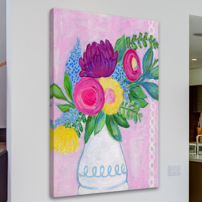 «Flowers In Vase» par Jill Lambert, reproduction sur toile tendue, H 36 po x l 24 po x P 1,5 po