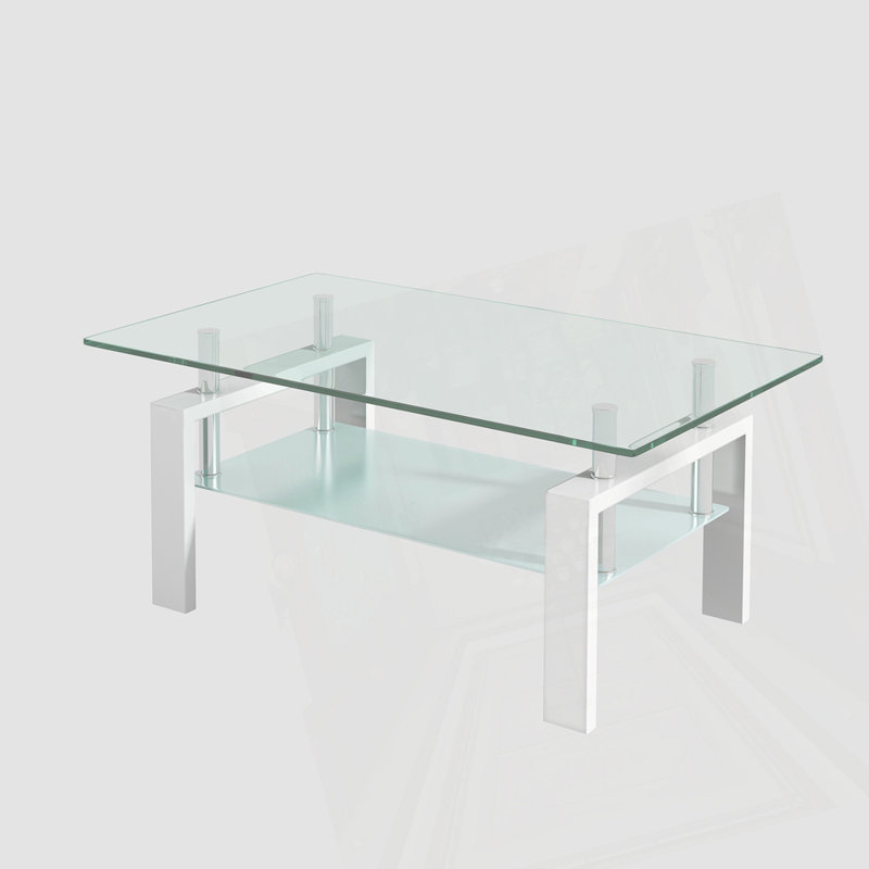 Table basse en verre, Blanc