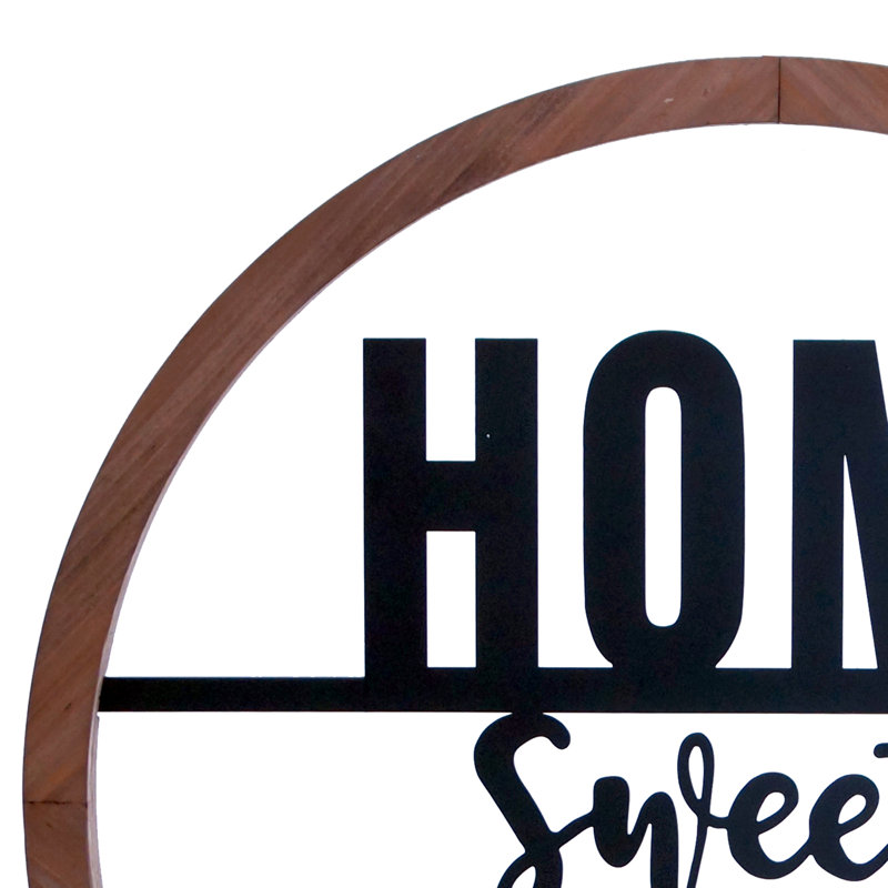 Signe en bois / métal «Home Sweet»