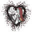 Disney Jack and Sally 26-Inch Pre-Lit Halloween Wreath with 45 LED Lights Black and White Foliage