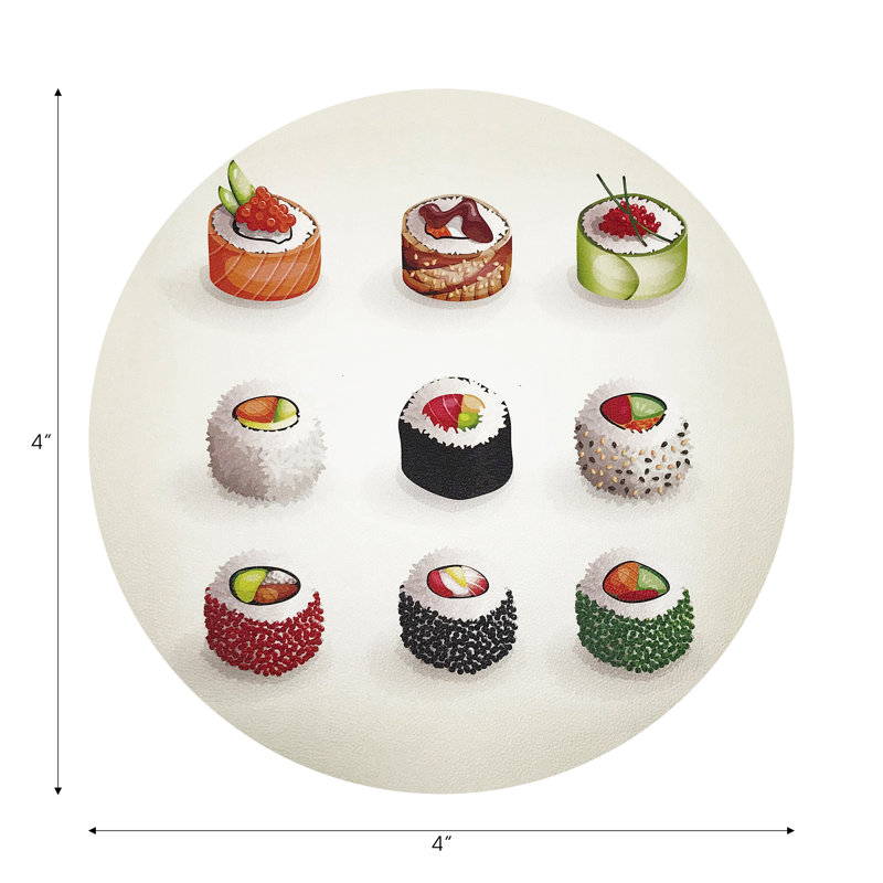 Sous-verres ronds en cuir végétalien