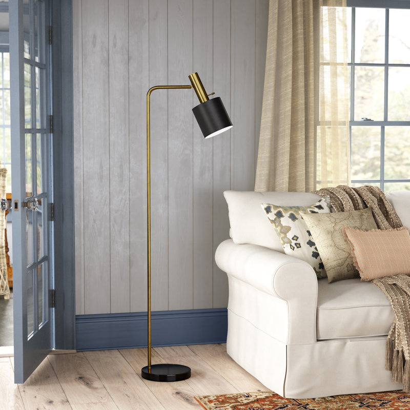 Lampe de travail sur pied 61 po Butterfield, Laiton antique / Noir
