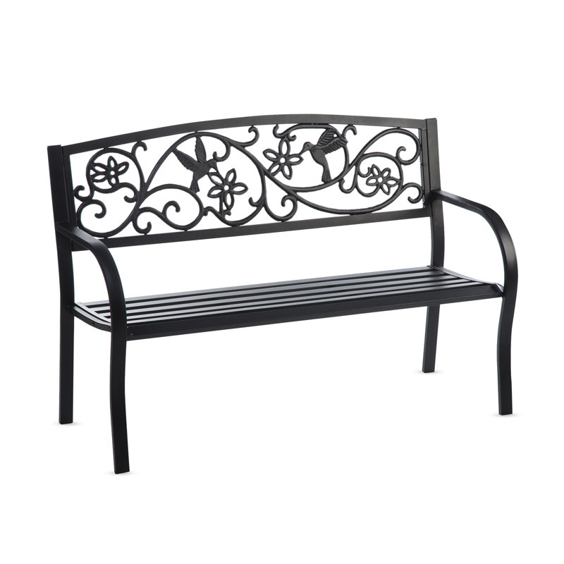 Banc de jardin en métal hummingbird-noir