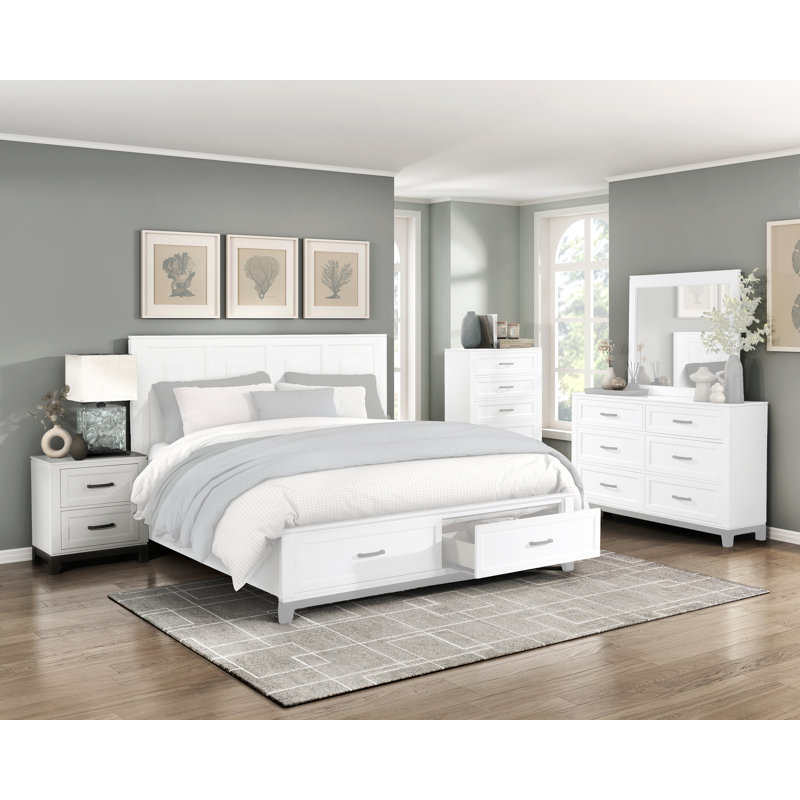Garretson 2 Drawer Nightstand, White
