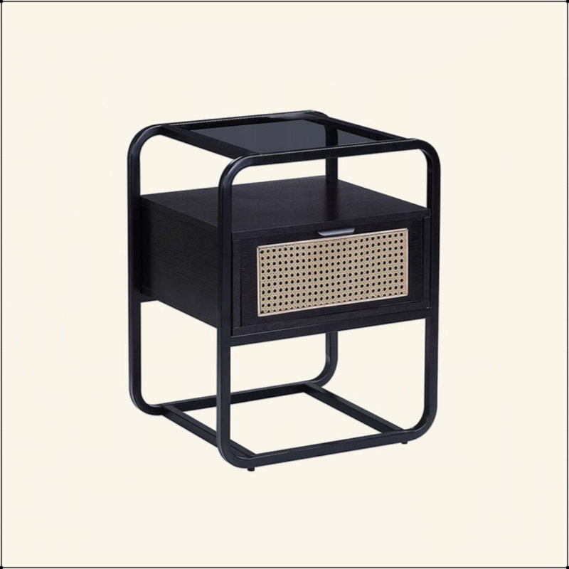Table d'appoint en métal avec finition noire