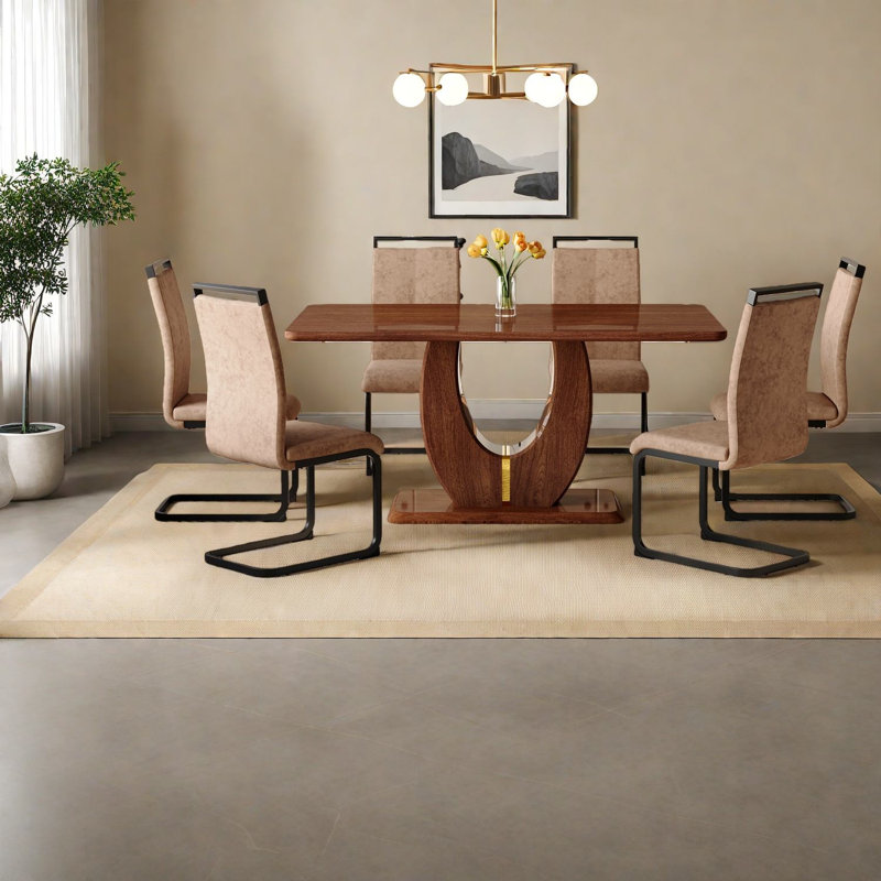 Ensembles de table à manger modernes en bois robuste, style confortable, idéal pour le divertissement à domicile