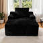 Canapé de 47 po et méridienne à compression de 65 po de profondeur sans os, canapé simple en tissu de velours côtelé avec accoudoirs doubles larges et coussins, canapé sans assemblage sous vide pour le salon de la chambre à coucher, noir-129462436