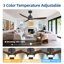 Ventilateurs de plafond 48 po avec éclairage à DEL, ventilateur de plafond imperméable avec télécommande, 3 pales en ABS-791510398-791510387