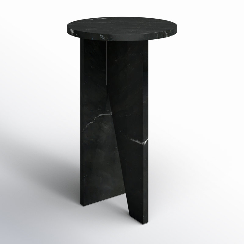 Devlin Marble Drink Table, Black