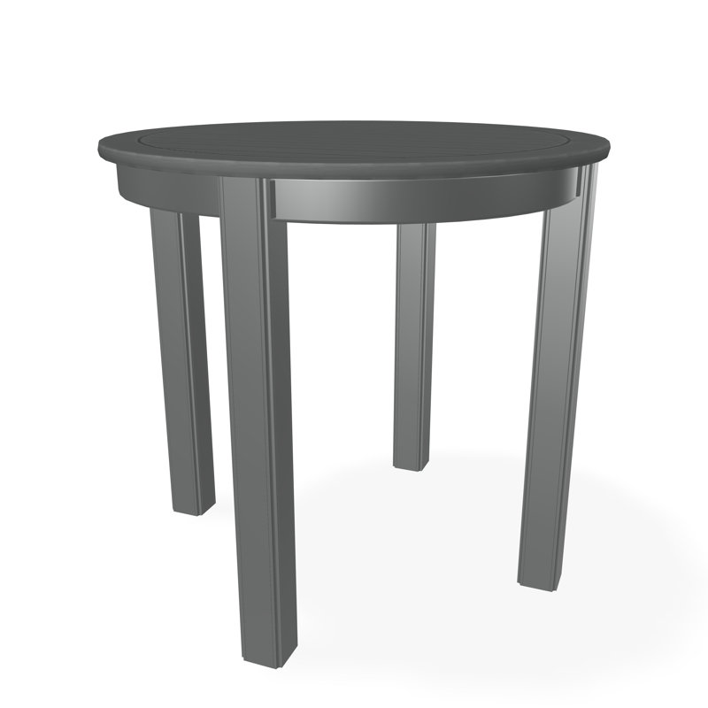 Outdoor Round Side Table, Gray/Graphite, Acrylic
