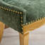 Chaises de salle à manger en chenille, style moderne avec pattes incurvées plaquées or et garniture de rivets, confort rembourré pour la salle à manger / salon, sièges d'appoint avec tissu texturé et structure une pièce, vert, ensemble de 2-340827543