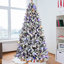 Arbre de Noël floqué avec support en métal-1733558890