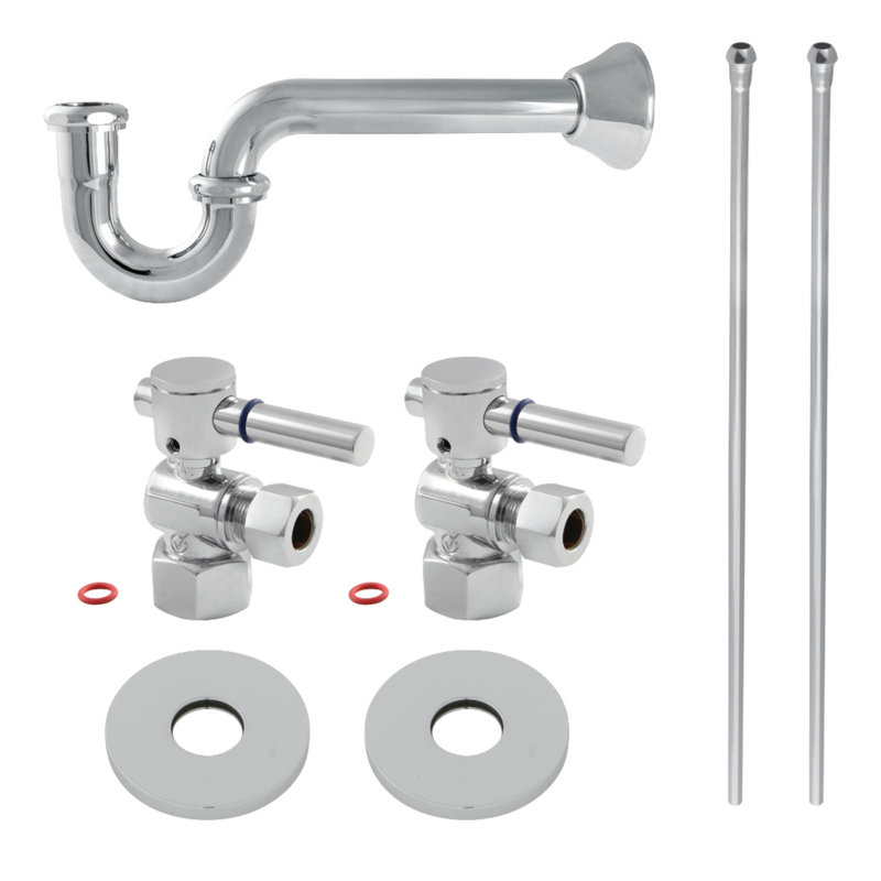 Kingston Brass Concord Modern Plumbing Sink Trim Kit with P-Trap, Polished Chrome