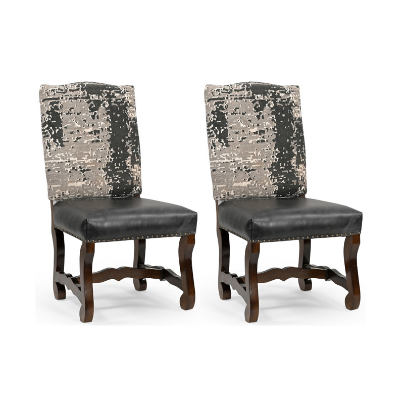 Chaise en cuir Lovell, Gris / Noir