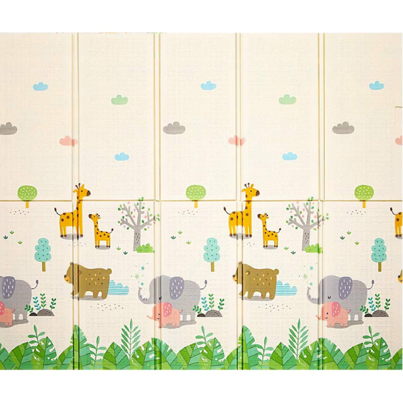 Tapis de jeu portatif en mousse pour bébé à double face, 0.6"