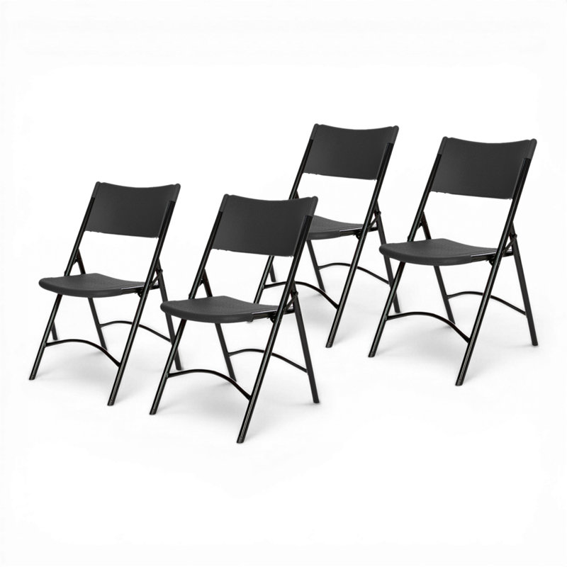 Hampden Furnishings Gwyneth Plastic Stackable Folding Chair , Noir