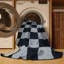 Machine Washable Checkered Grey Area Rug-1979526463