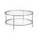Ceno 36" Glass And Steel Round Coffee Table With Shelf
