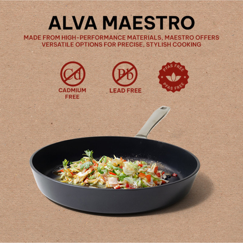 Alva Maestro 11" Black Aluminum Nonstick Ceramic Frying Pan