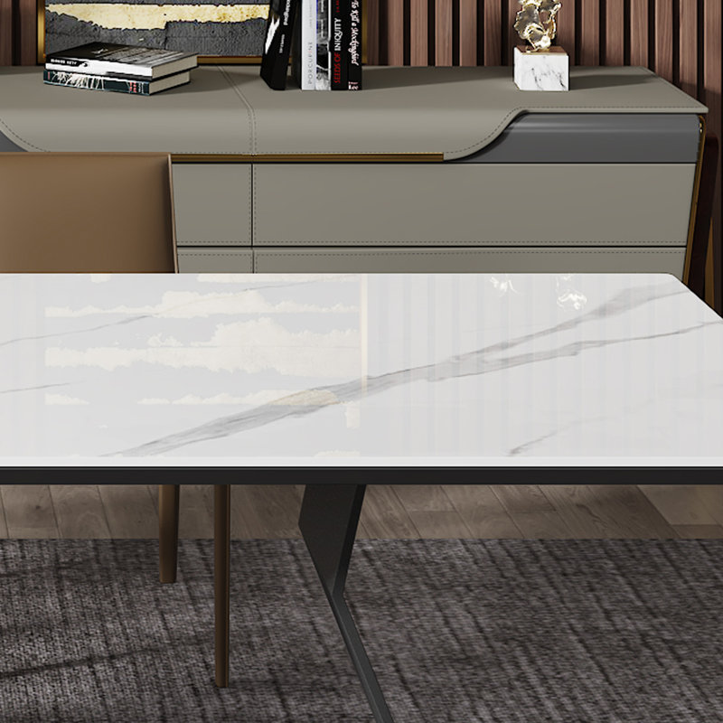 Table de salle à manger italienne minimaliste, H 29,53 po x L 62,99 po x l 31,5 po