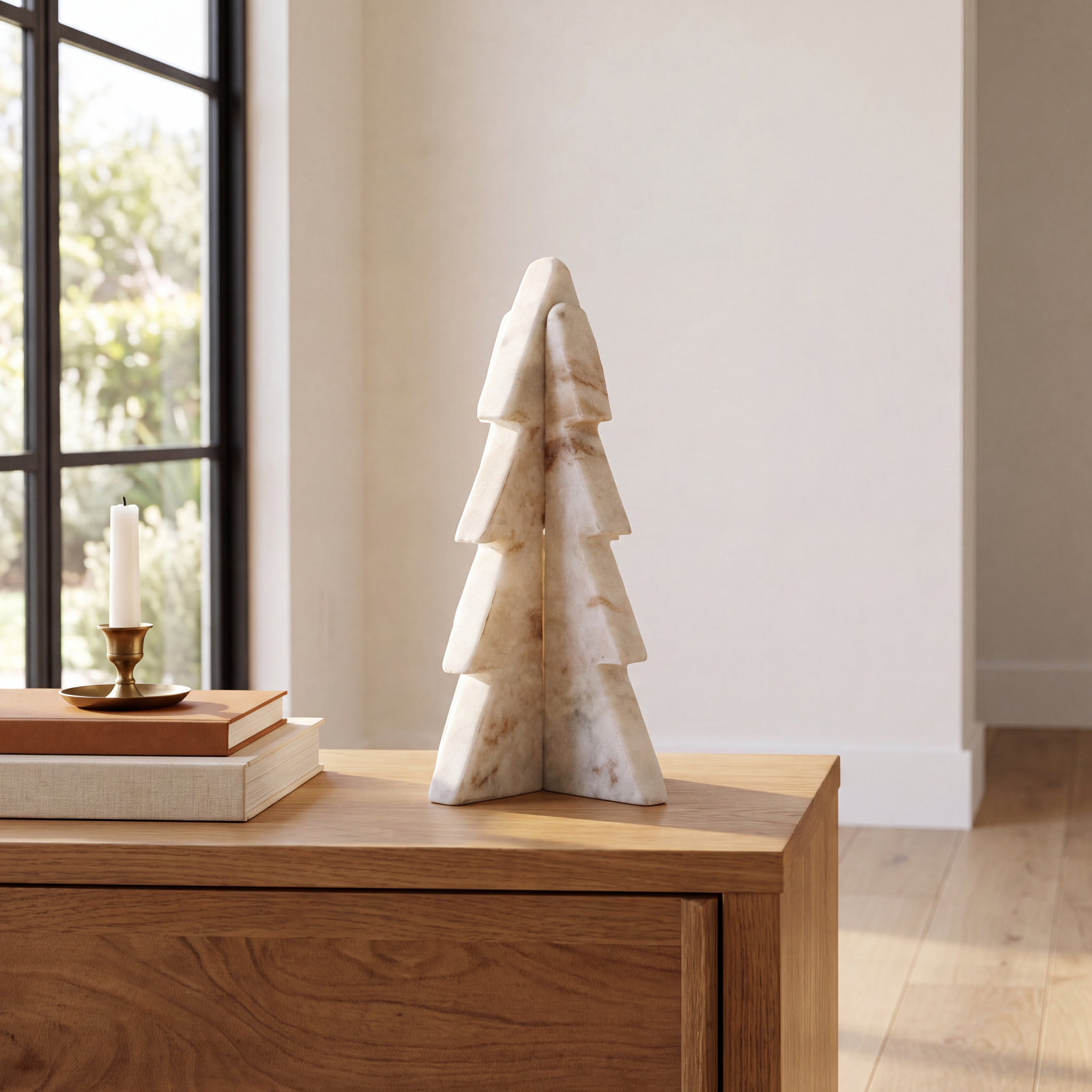 Interlocking Marble Tabletop Tree, Mint Chocolate