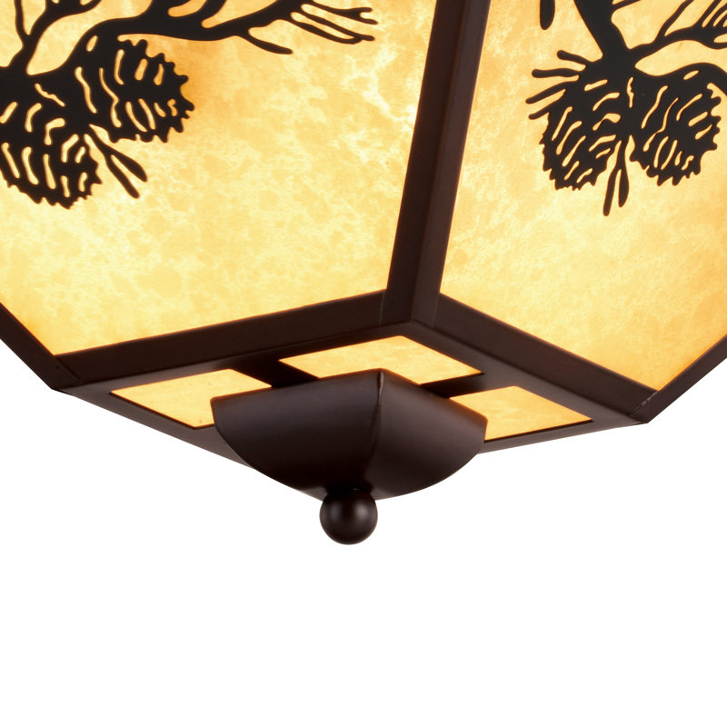 Warm Bronze 3 - Bulb Outdoor Flush Mount
