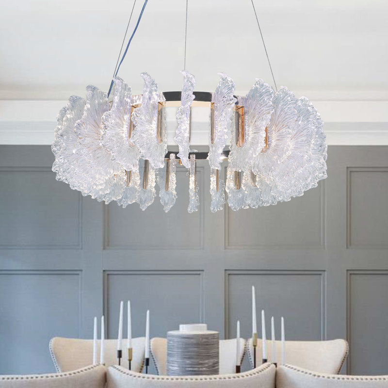 Lustre en forme d'anneau de 23,5 pouces de diamètre avec sources de lumière DEL