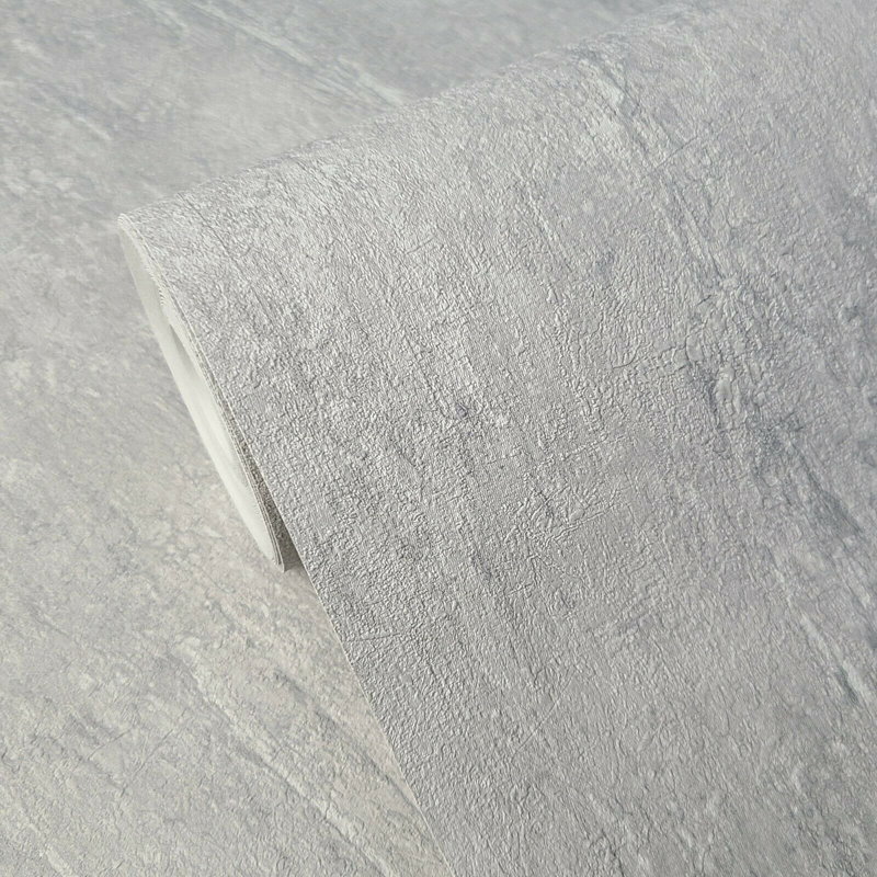 Matt Gray Modern Wallpaper Textured Realistic Faux Concrete Rolls