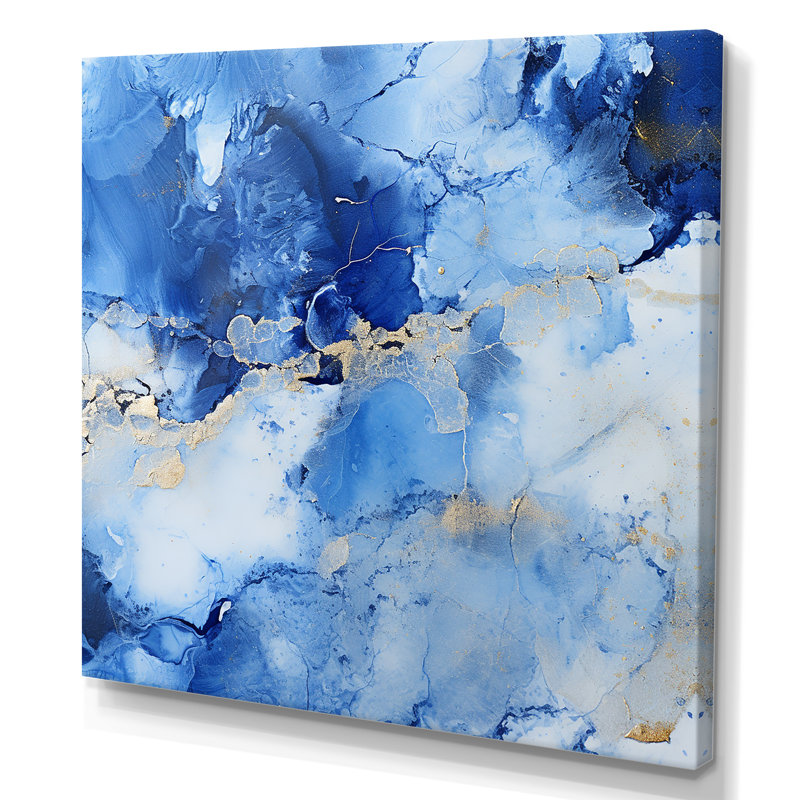 «Blue Sapphire Sphere - Stone Geode», art mural, H 30 po x l 30 po x P 1,5 po