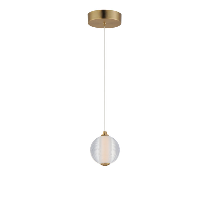 Luminaire suspendu simple à 1 lumière Alicano, Or