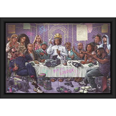 Hip Hop's Last Supper Framed Art Poster - 24 x 36 Inch - Engineered Wood Frame with Plexi Glass