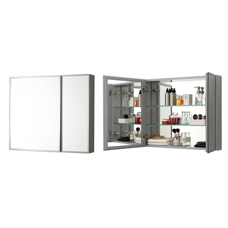 Abhisek W 26'' H Frameless Medicine Cabinet with Mirror and 2 Adjustable Shelves