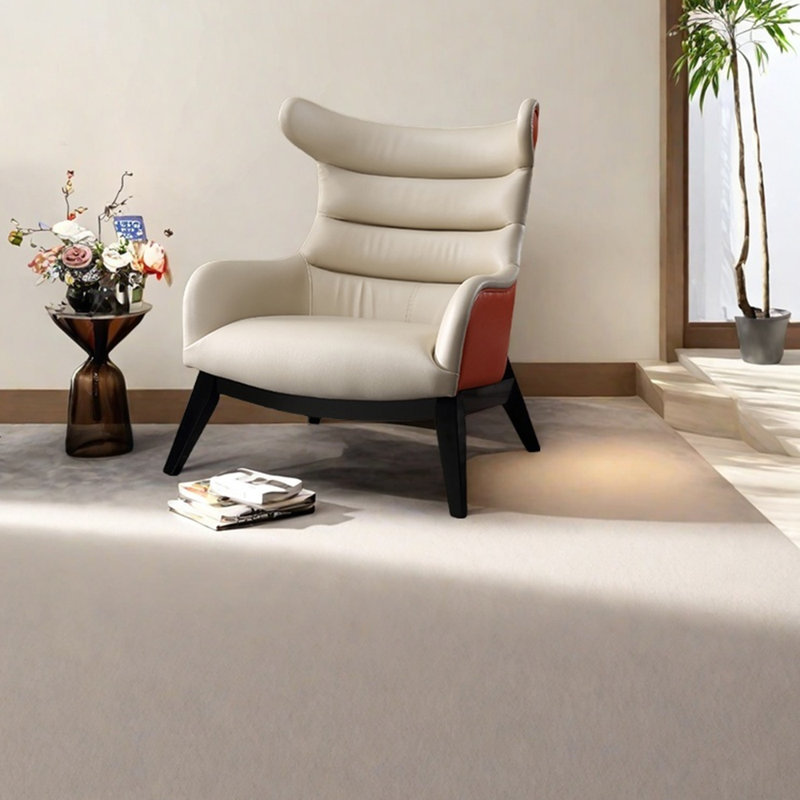 Modern light luxury high-back lounge chair, Beige