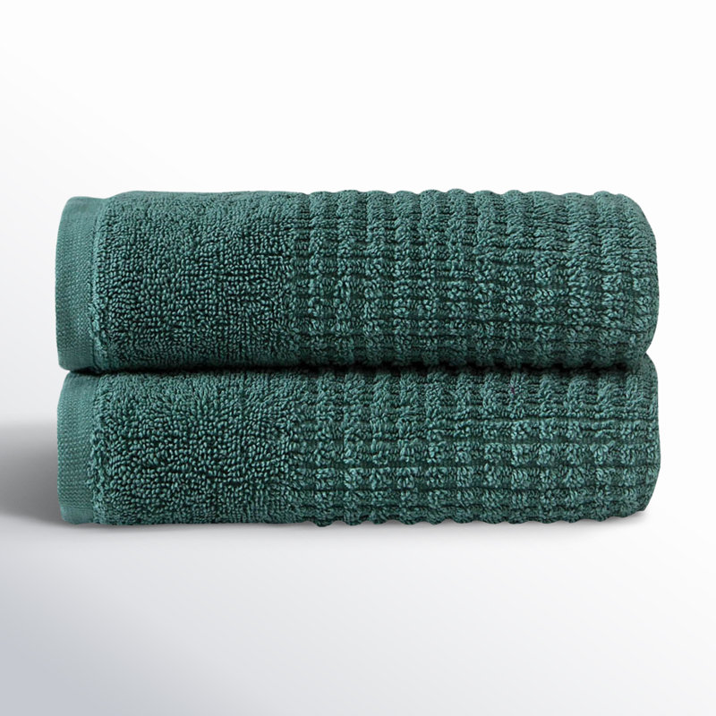 Earline Turkish Cotton Hand Towel Set, Green