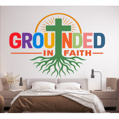 Grounded in Faith, Religious Wall Sign, Christian Wall Words, Church Sanctuary Wall Art, Church Wall Decor, Religious Wall Art 1304DRS
