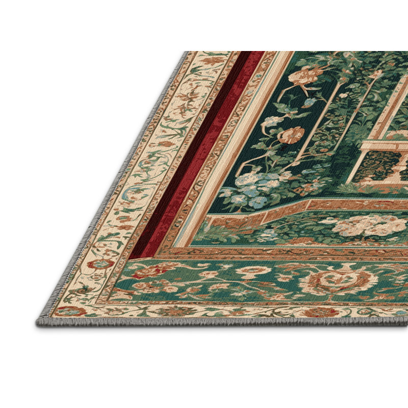 Tapis brun lavable à la machine, Carré 7 pi