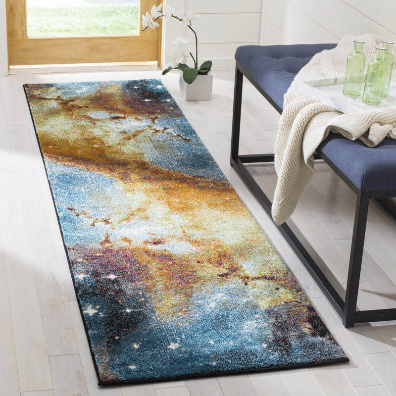 Tapis performance abstrait Galaxy, Tapis de couloir 2 pi 3 po x 8 pi