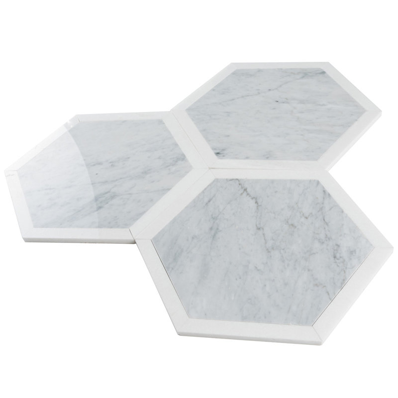12" Hexagon Marble Mosaic Tile