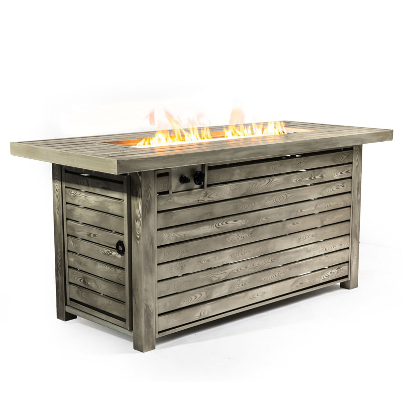 Table de foyer d'extérieur 54 pouces avec surface en grain de bois