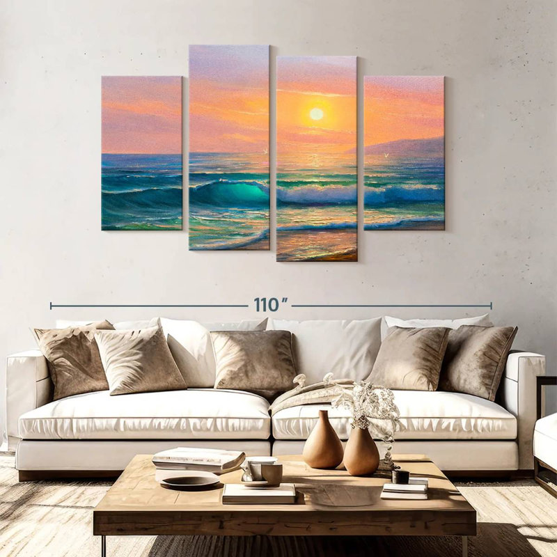 Alvord, soleil sur la mer, peinture, H 54 po x l 84 po