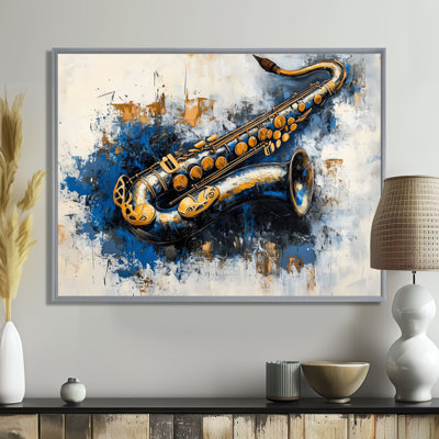 Solo de cuivres de minuit - Impression sur toile encadrée pour saxophone