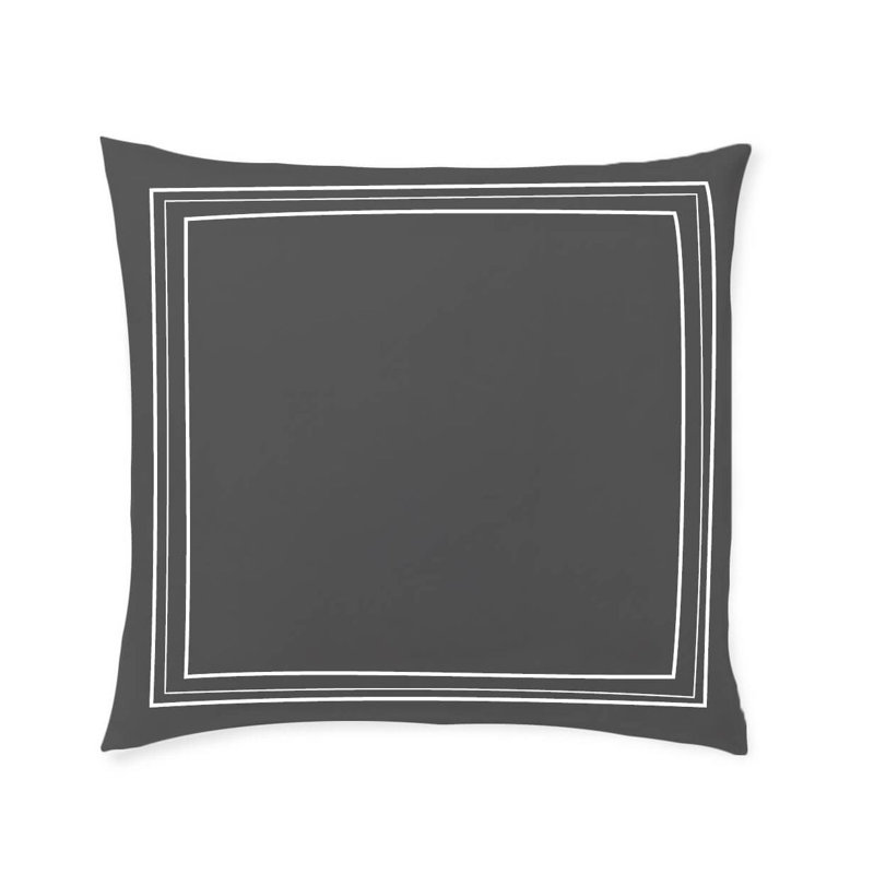 400TC Cotton Classic Luxurious Embroidery Sateen Solid Euro Sham, 22"H x 22"W, White/Black