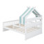 Lit de maison avec tablette de tête de lit, base de lit en bois-835313718