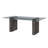 Grey Washed Dining Table with Tempered Glass