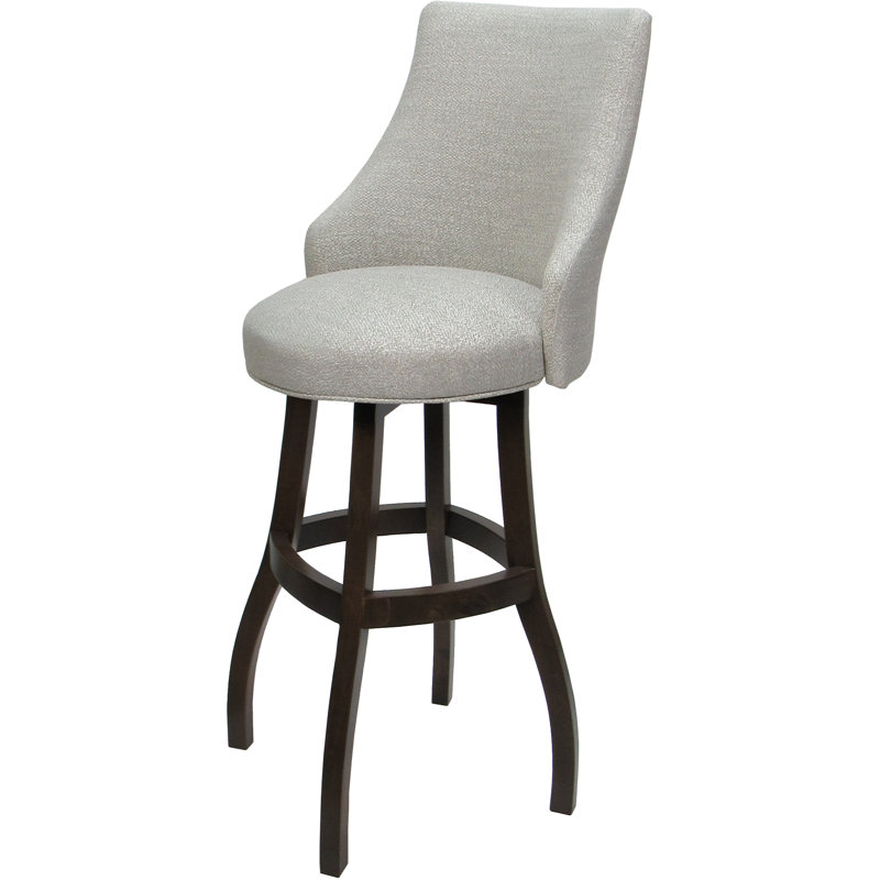 Tabouret de bar pivotant en bois massif, Brun